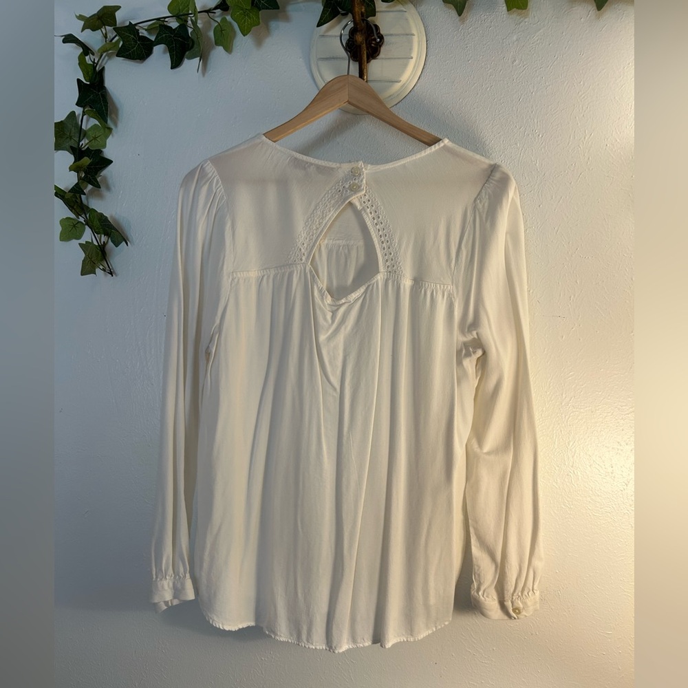 LOFT White Blouse with Lace Detail - Picture 6 of 13